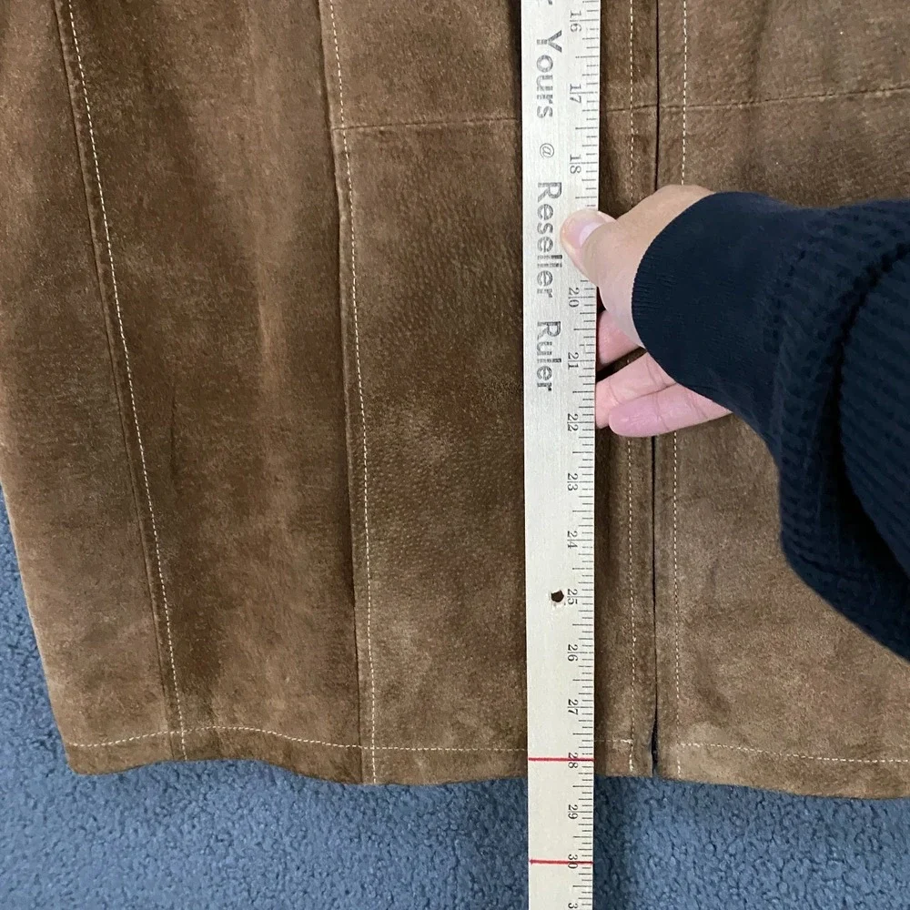 Wilsons M. Julian Leather Jacket Mens Large Suede Brown Racer Biker Moto